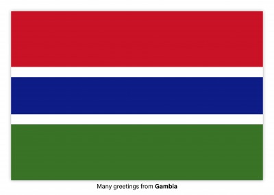 Postcard with flag of Gambia