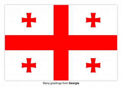Postcard with flag of Georgia