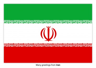 Postcard with flag of Iran