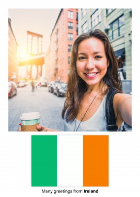 Postcard with flag of Ireland