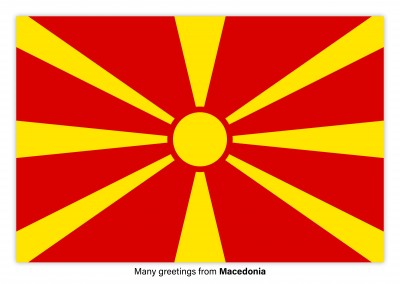 Postcard with flag of Macedonia