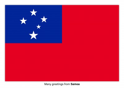 Postcard with flag of Samoa
