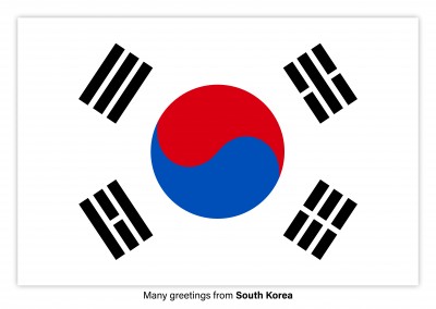 Postcard with flag of Solomon South Korea