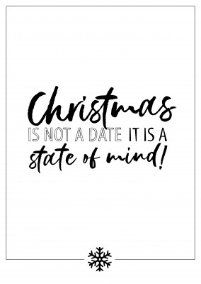 CHRISTMAS IS NOT A DATE IT IS A STATE OF MIND POSTKARTENSPRUCH