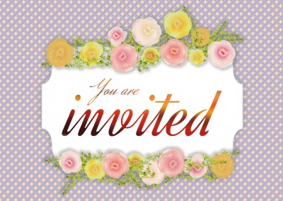 Invitationcard with spring flowers
