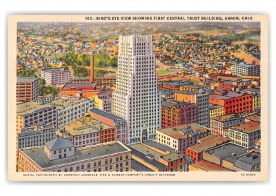 Akron Ohio First Central Trust Building Birds Eye View