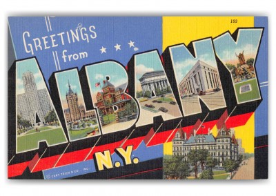 Albany New York Greetings Large Letter State Capitol