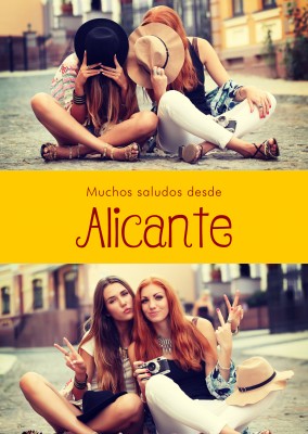 Alicante espanhol saudações no país-típica coloração & fontes