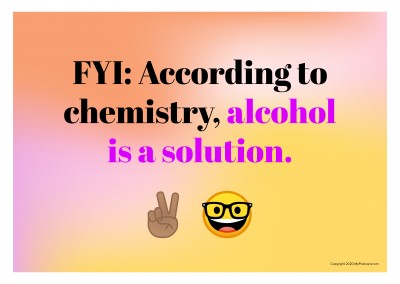FYI: Enligt kemi, alkohol är en lösning