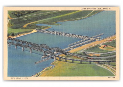 Alton Illinois Lock and Dam Aerial View