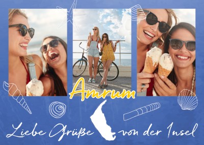 Postkarte Liebe Grüße von der Insel Amrum