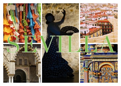 collage de fotos de Sevilla