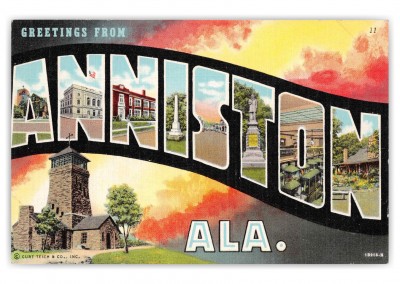 Anniston Alabama Large Letter Greetings 