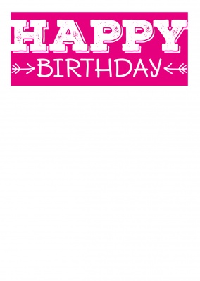 Geburtstagsgrüße mit weißer Schrift und Pfeilen (pink)