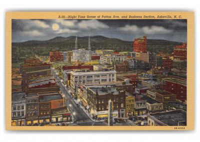 Asheville, North Carolina, Parron Avenue at night'