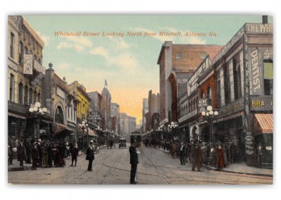 Atlanta Georgia Whitehall Street Looking North from Mitchell