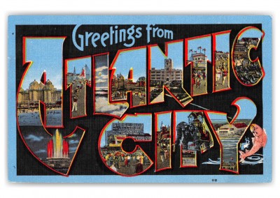 Atlantic City New Jersey Greetings Large Letter