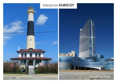 Fotocollage Atlantic City vuurtoren casino
