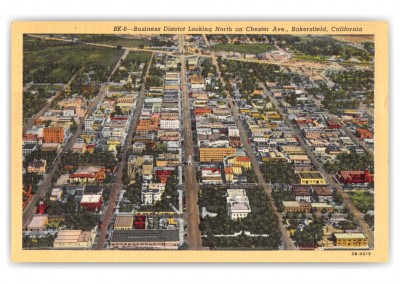 Bakersfield California Business District Looking North on Chester Avenue