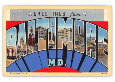 Baltimore Maryland Large Letter Greetings