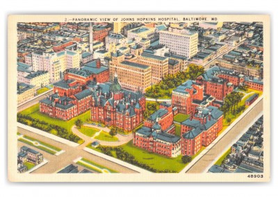 Baltimore, Maryland, panoramic view Johns Hopkins Hospital