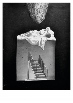 Belrost collage surréaliste escalier