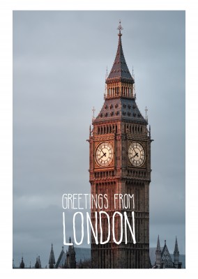 greetingcard with a photo of bigben