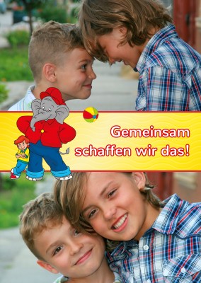 Benjamin Blümchen und Otto gelber Hintergrund