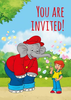 illustration Benjamin the elephant with Otto bubbles