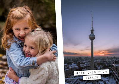 Postkarte mit einem foto vom fernsehturm in Berlin
