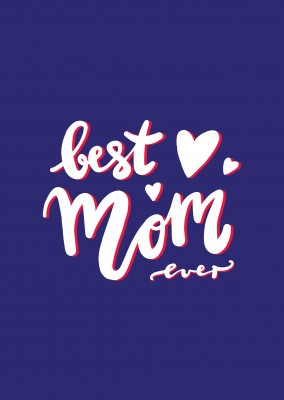 Best mom ever, handgeschrieben Text auf dunkelblauem hintergrund