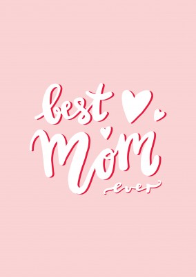 Best mom ever, handgeschrieben Text auf Rosa hintergrund