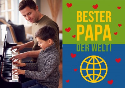 Postkarte Meridian Design Bester Papa der Welt