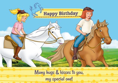 Bibi and Tina riding their horses