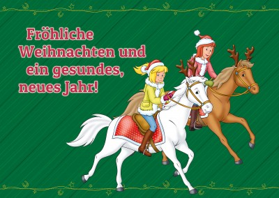 Bibi und Tina auf Pferden Weihnachtsdeko