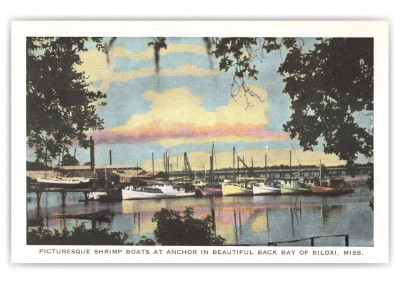 Biloxi, Mississippi, shrimp boats at Anchor