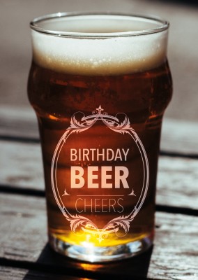 beer glass birthday beer postcard greeting card design