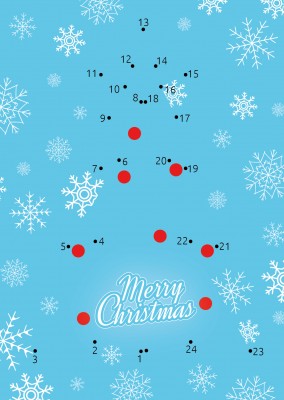 Connect the dots painting DIY Christmas greeting card