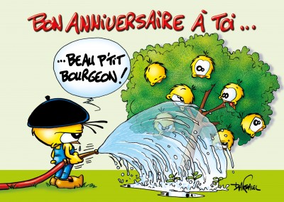 Le Piaf dibujos animados Bon Aniversario de una de toi