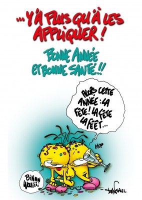 Le Piaf dessin animé Bonne année et bonne santé !