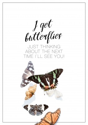 Eu fico borboletas só de pensar na próxima vez que eu vou ver você