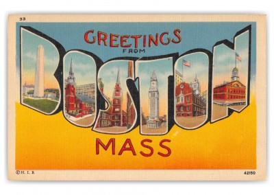Boston Massachusetts Large Letter Greetings