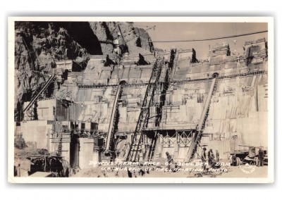 Boulder Dam Colorado Downstream Face Construction View