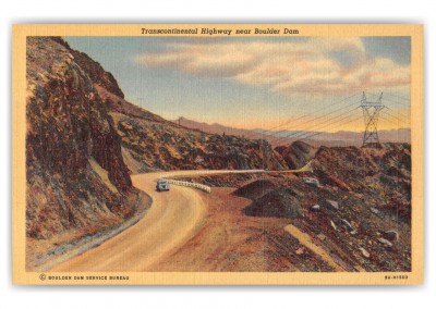 Boulder Dam Nevada Transcontinental Highway Scenic View