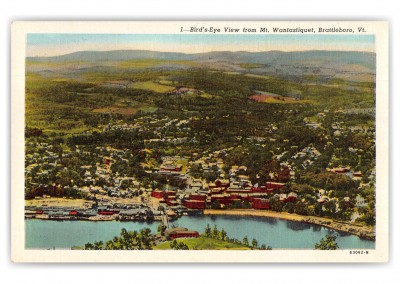 Brattleboro Vermont Birds Eye View from Mt Wantastiquet