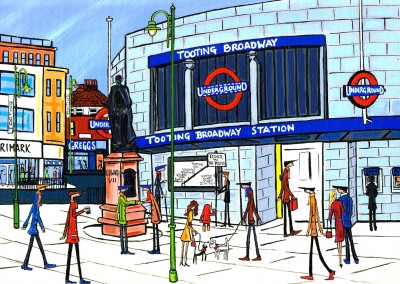 Illustration du Sud de Londres, l'Artiste Dan Brillante nouvelle tooting