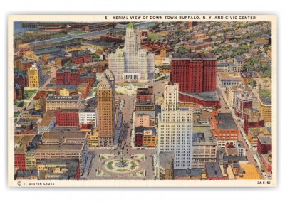 Buffalo, New York, aerial view Civic Center