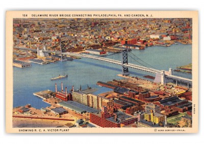 Camden, New Jersey, Delaware River Bridge birds-eye view