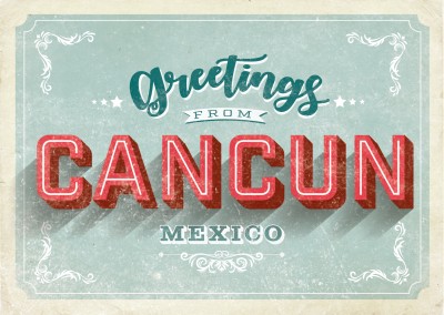 Vintage postcard Cancun