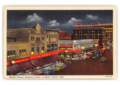 Canton, ohio, Market Avenue at night